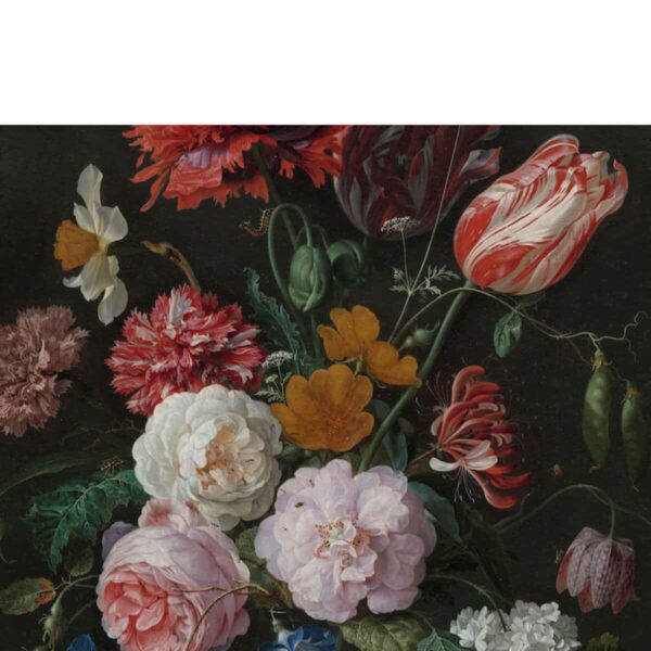 behang op maat bloemen zwarte achtergrond