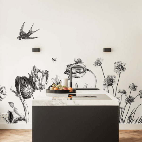 pentekening bloemenveld