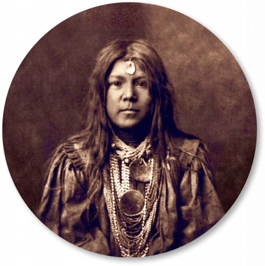 Wandcirkel_native-american-girl-indiaan.png