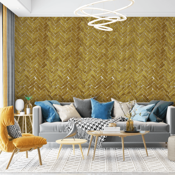 geel tegelbehang diagonaal klein