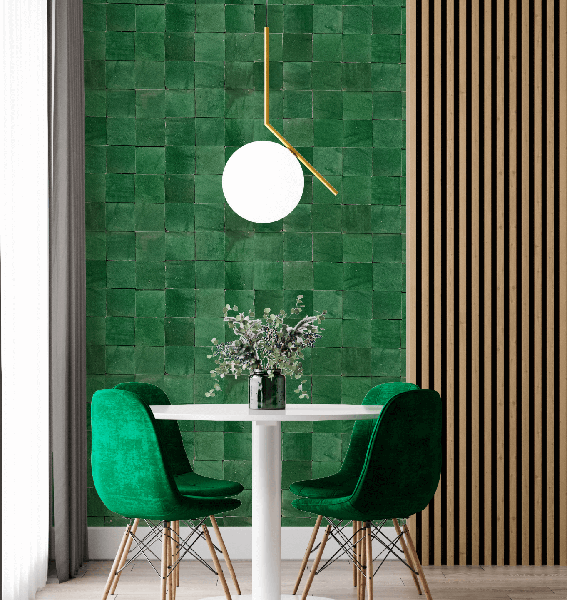 voorbeeld tegelbehang groen