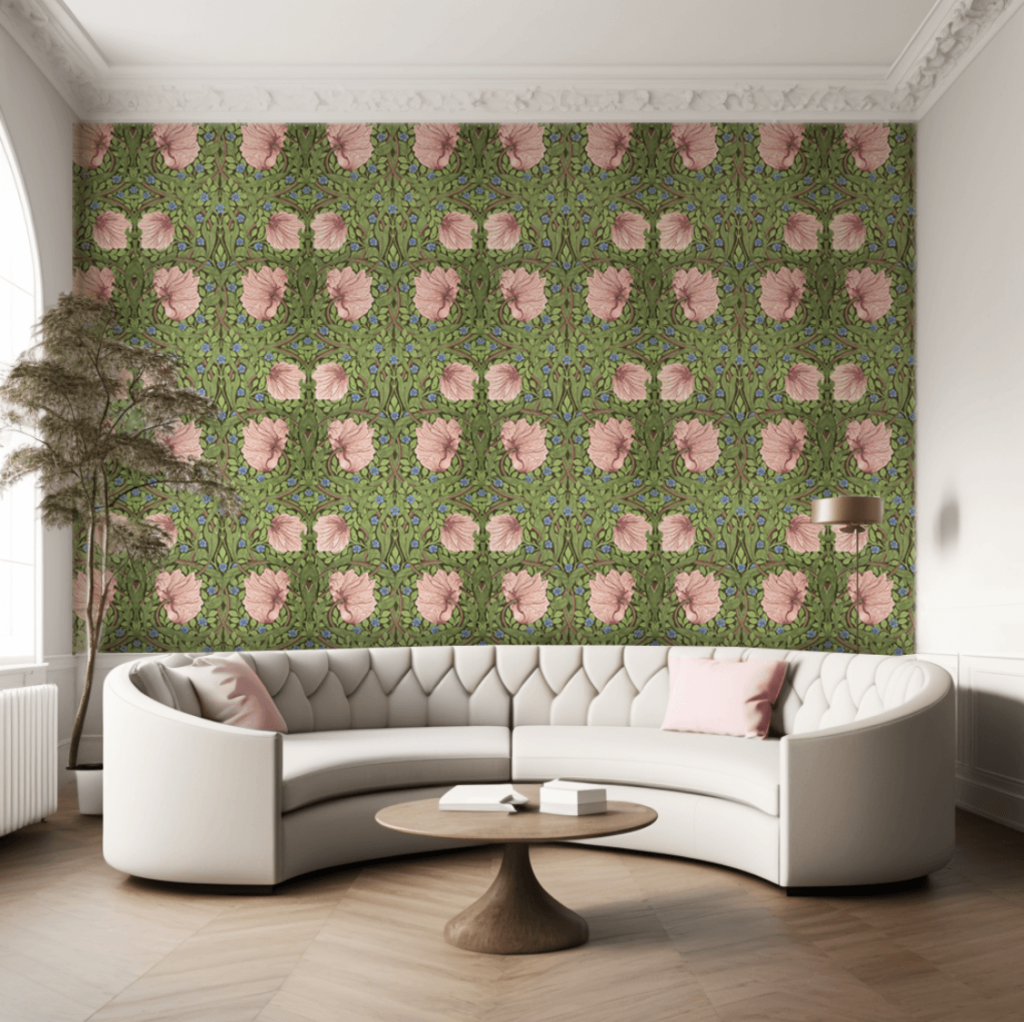 William Morris behang Pimpernell pink1 e1686303055790
