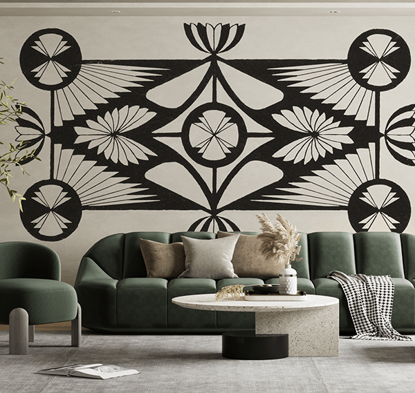 mockup behang grafisch patroon