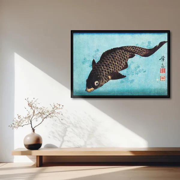 Paneel in baklijst - Black Koi
