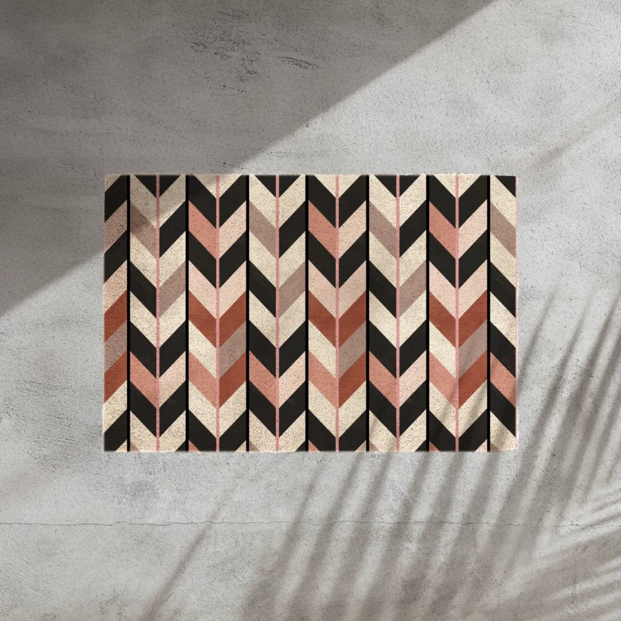 deurmat visgraat pink